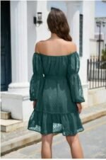 Y2K Off Shoulder Chiffon Dress