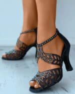 Y2K Openwork Rhinestone Heel