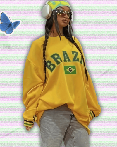 Y2K Oversized Brazil Sweatshirt