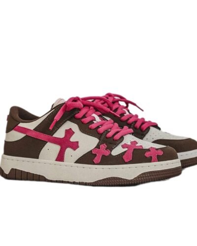 Y2K Pink Cross Sneakers