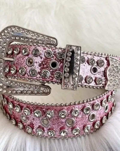 Y2K Pink Rhinestone Belt