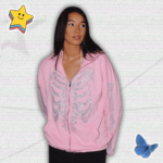 Y2K Pink Rhinestone Hoodie