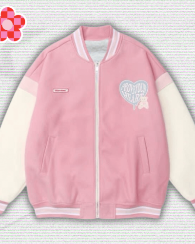 Y2K Pink Varsity Jacket