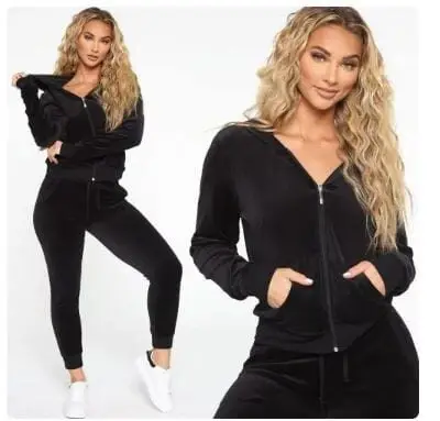 Y2K Plus Size Velour Tracksuit