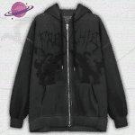 Y2K Punk Graphic Zip Up Hoodie