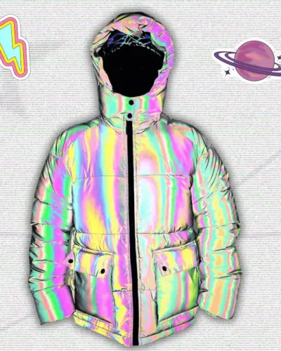 Y2K Rainbow Puffer Jacket