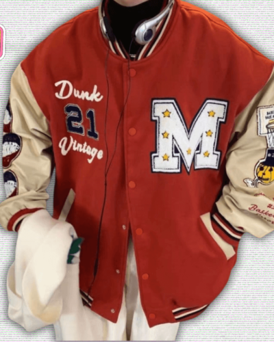 Y2K Red Varsity Jacket