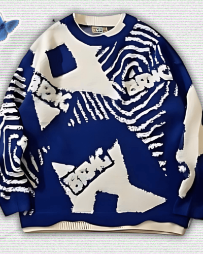 Y2K Retro Graffiti Sweater