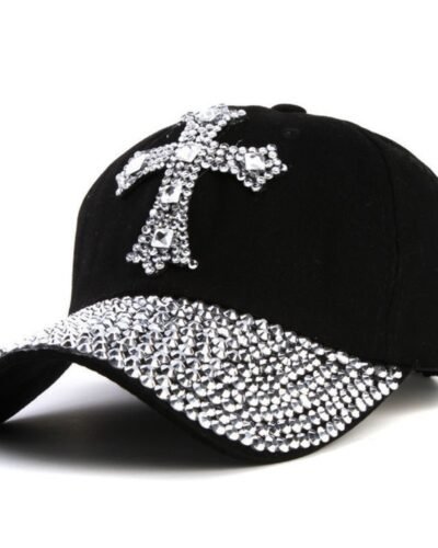 Y2K Rhinestone Cross Hat