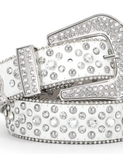 Y2K Rhinestone Leather Belt