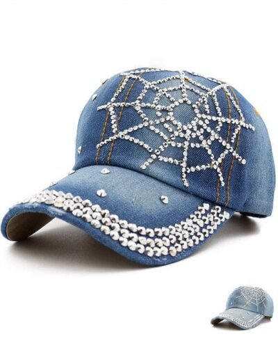 Y2K Rhinestone Spider Hat