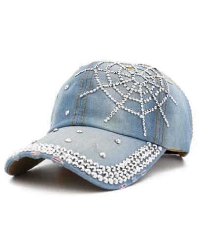 Y2K Rhinestone Spider Hat