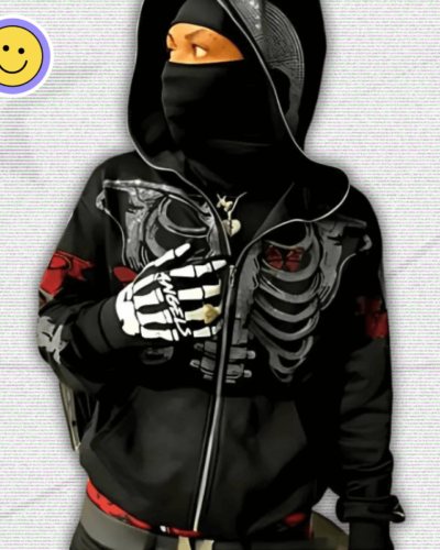 Y2K Rhinestones Butterfly Skeleton Hoodie