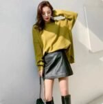 Y2K Sheepskin Leather Skirt