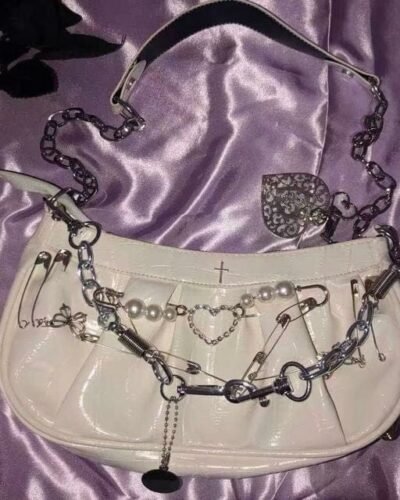 Y2K Silver Heart Purse