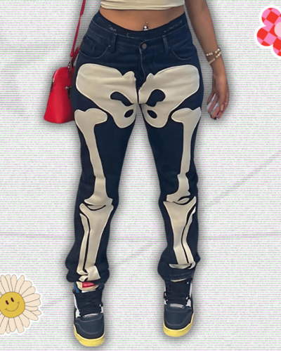 Y2K Skeleton Jeans