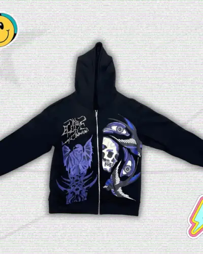 Y2K Skull Rhinestone Hoodie