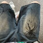 Y2k Spider Printed Jorts