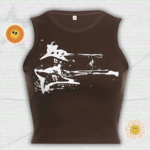 Y2K The Guitar Print Crop Top