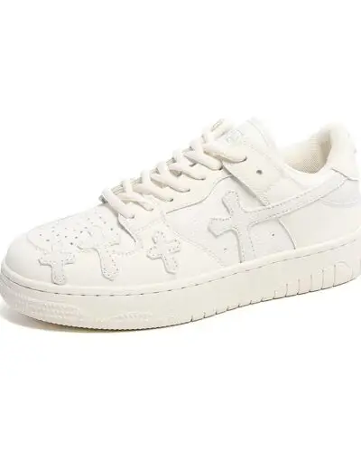 Y2K White Cross Sneakers