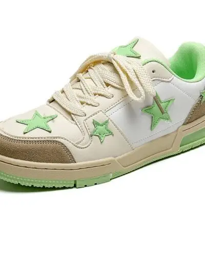 Y2K White Sneakers With Stars