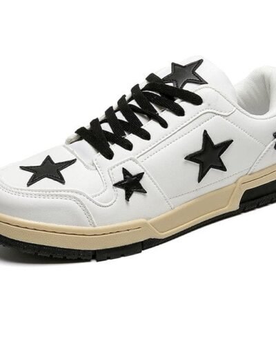 Y2K White Sneakers With Stars