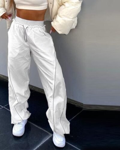 Y2K White Track Pants