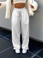 Y2K White Track Pants