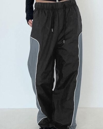 Y2K Wide Leg Parachute Pants