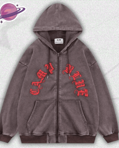 Y2K Zip Up Hoodie Mens